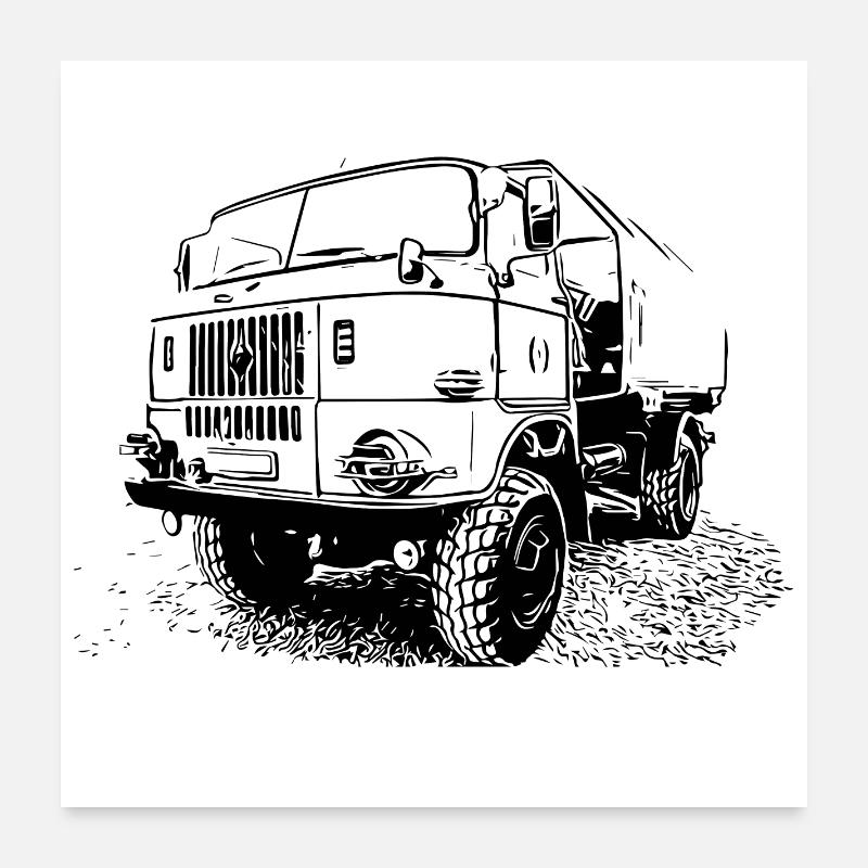W50 Klassiker - Poster 60x60 cm - Weiß