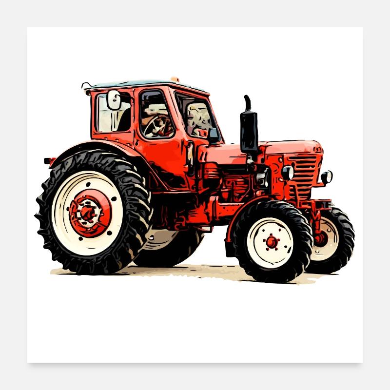 Belarus mts 50 - Poster 60x60 cm - Weiß