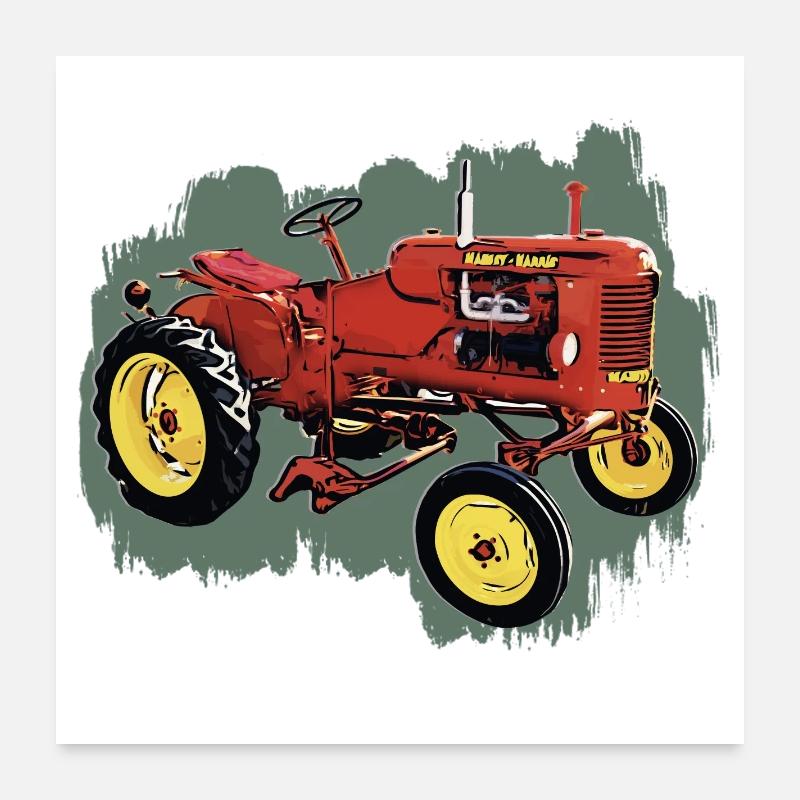 Traktor M H Pony - Poster 60x60 cm - Weiß
