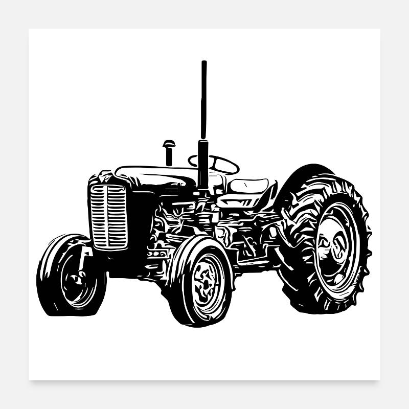 M F 35 Traktor Poster 60x60 cm