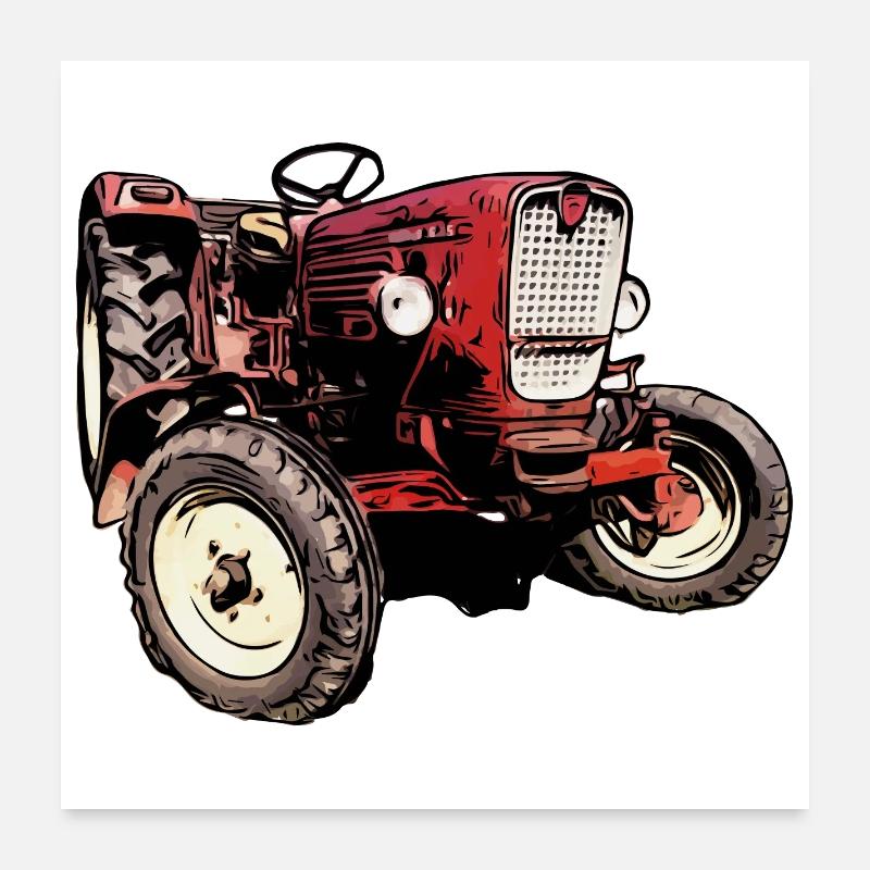 Güldner G40 Traktor - Poster 60x60 cm - Weiß