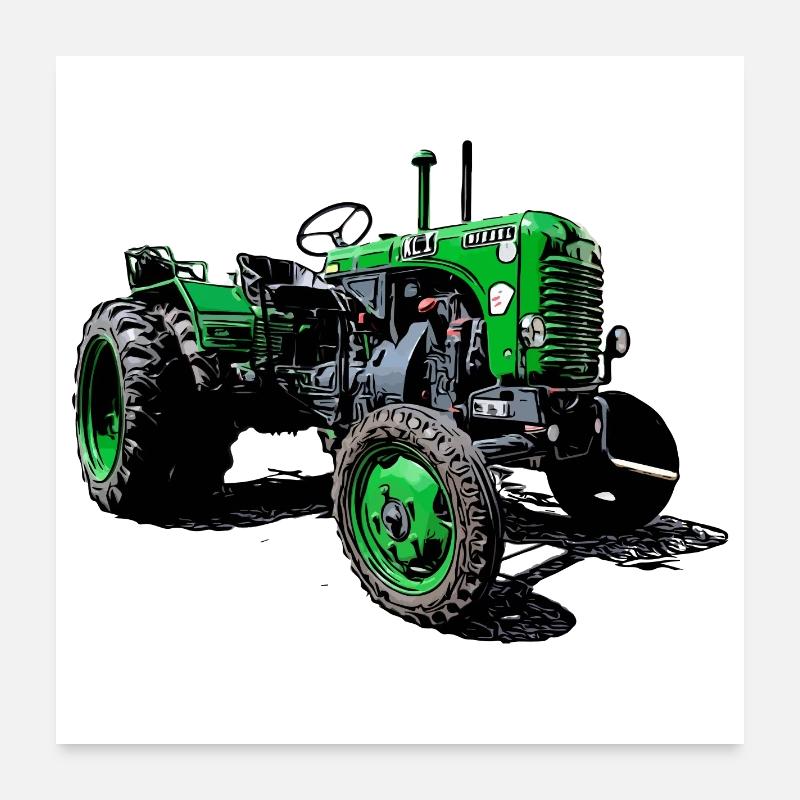 Traktor Steyr 80 - Poster 60x60 cm - Weiß
