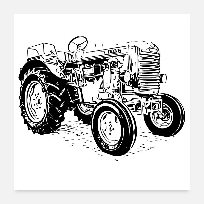 Vintage tractor 180 Poster 24" x 24" (60x60 cm)