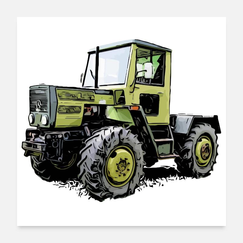 Alter MB trac 800 - Poster 60x60 cm - Weiß