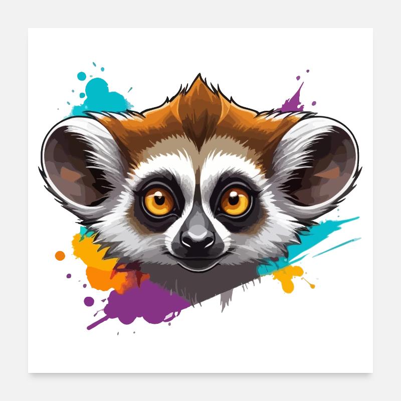 Lemur Blick Poster 60x60 cm