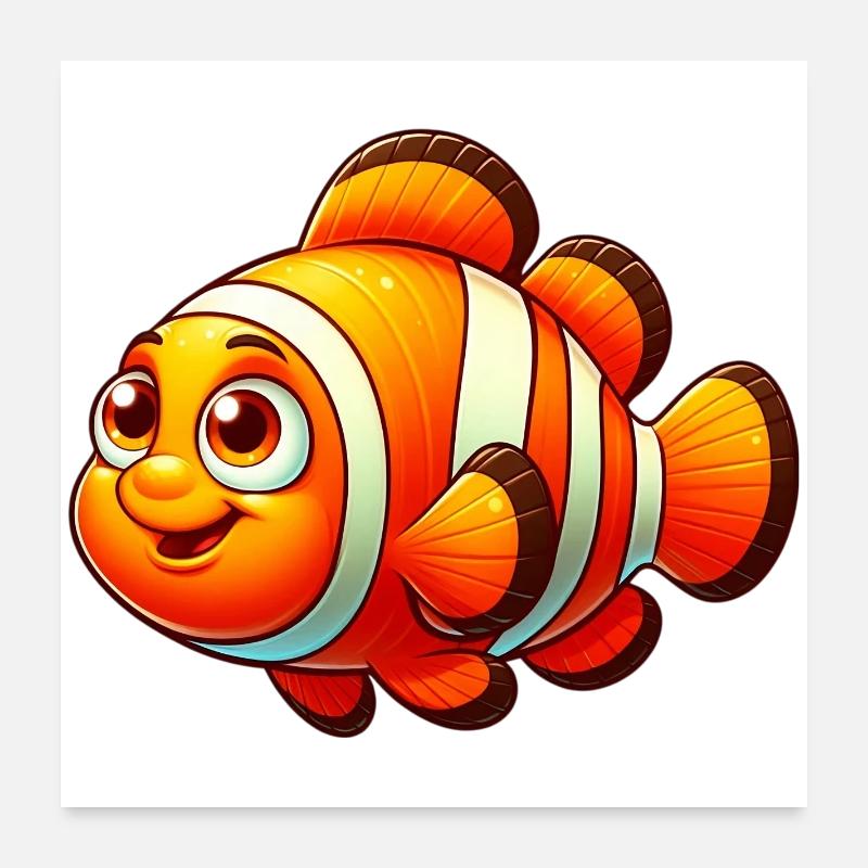 Poisson-clown Poster 60 x 60 cm