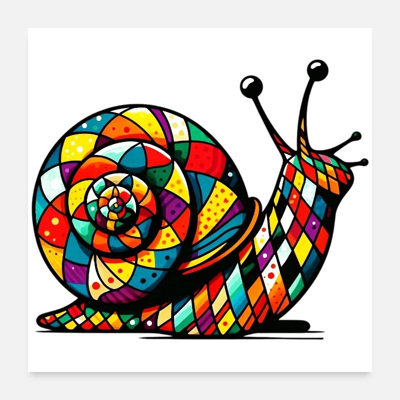 Harlekin Schnecke Poster 60x60 cm