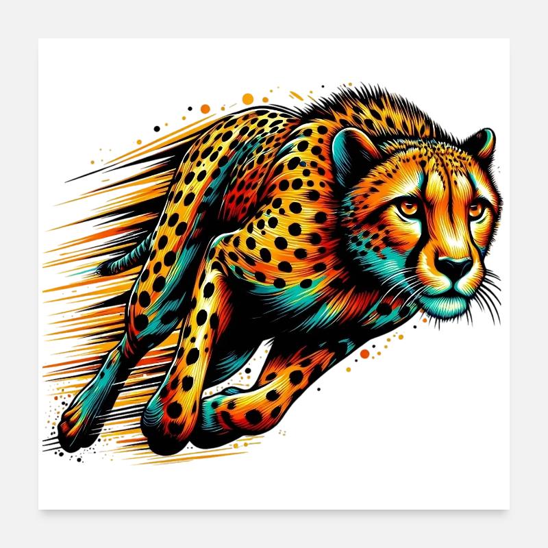 Guépard Poster 60 x 60 cm