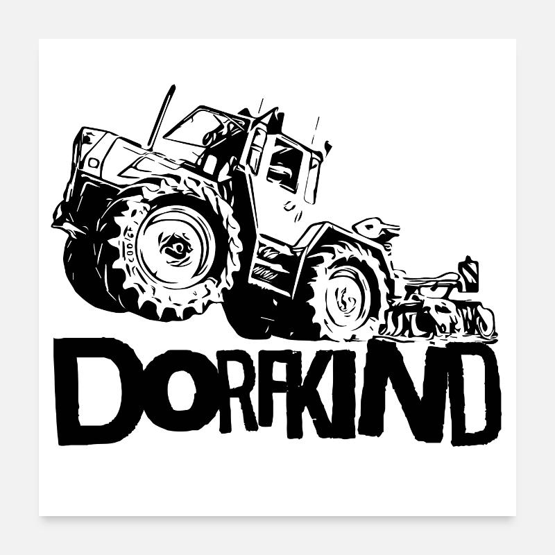 MB trac Dorfkind Traktor hebt ab Poster 60x60 cm