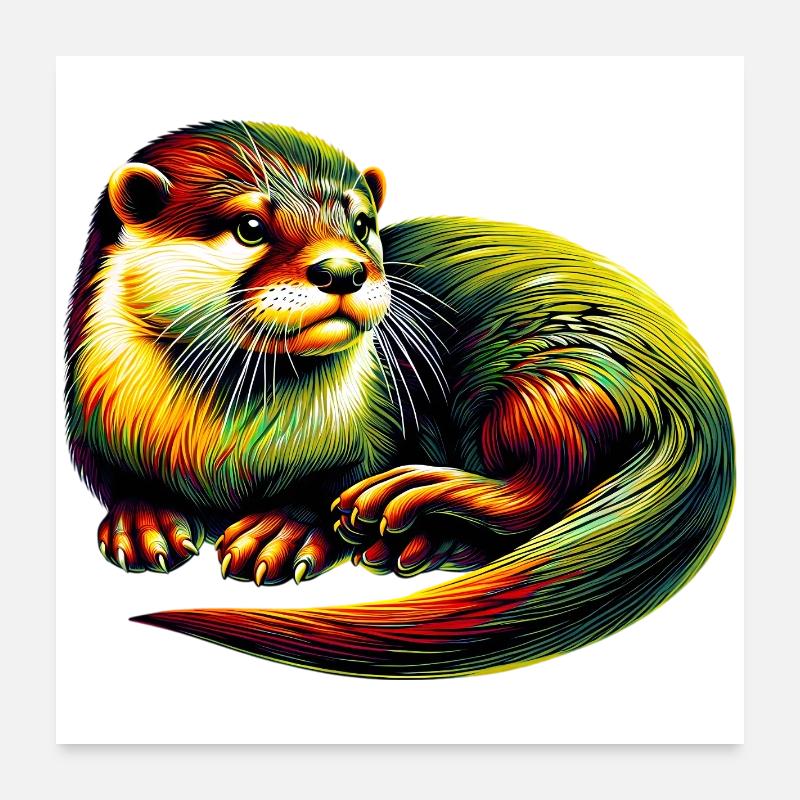 Loutre Poster 60 x 60 cm