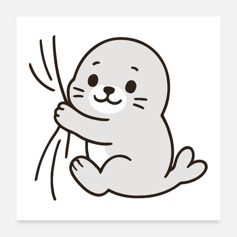 Dear little seal Poster 24" x 24" (60x60 cm)