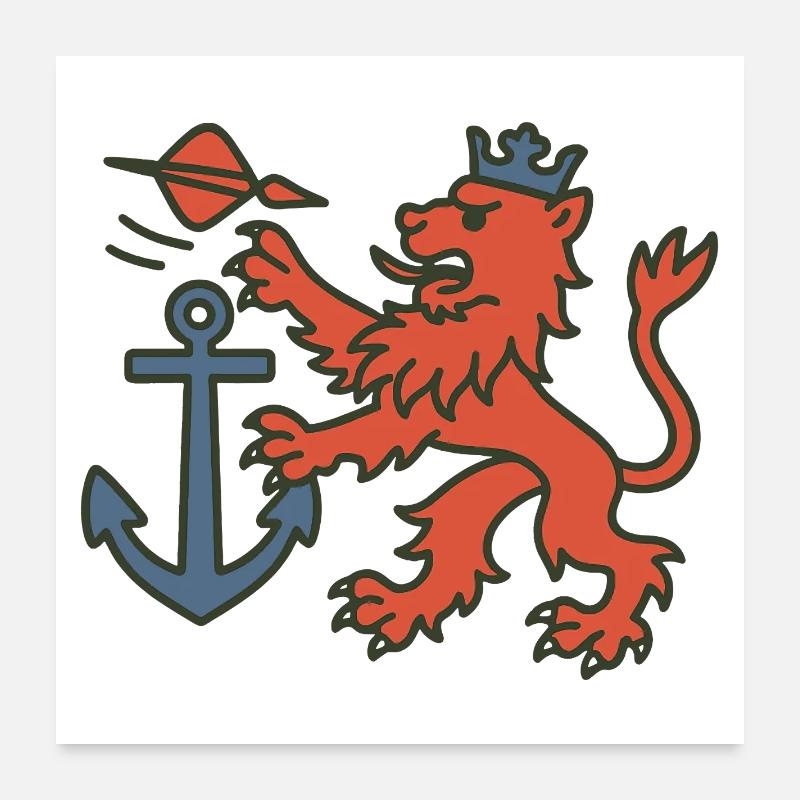 Lion de Düsseldorf avec fléchette Poster 60 x 60 cm