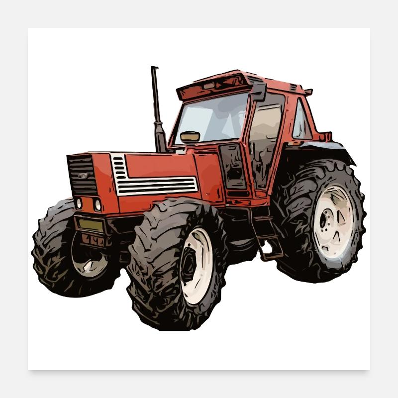Ackerlegende in Rot - Poster 60x60 cm - Weiß