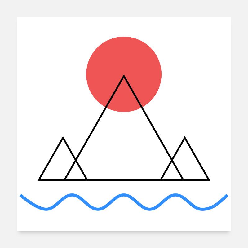 Minimal mountain - Poster 24" x 24" (60x60 cm) - white