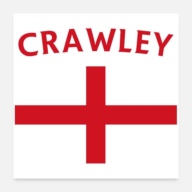 Conception de drapeau Crawley pour les amateurs de plein air Poster 60 x 60 cm
