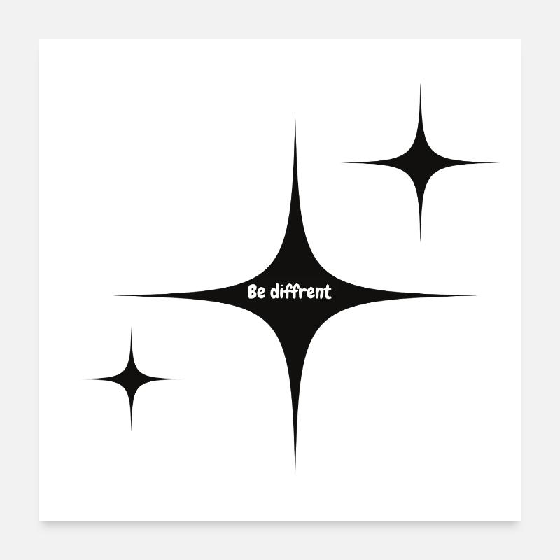 Sei anders Starburst Grafik - Poster 60x60 cm - Weiß