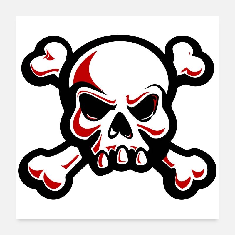 skull skeleton bones symbol Poster 24" x 24" (60x60 cm)