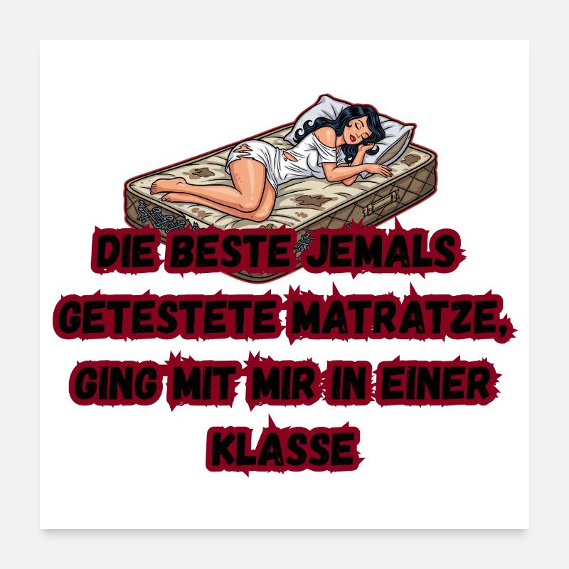Die beste getestete Matratze - Poster 60x60 cm - Weiß