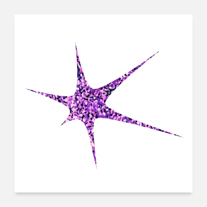 Purple Glitter Starburst Sparkle Poster 24" x 24" (60x60 cm)