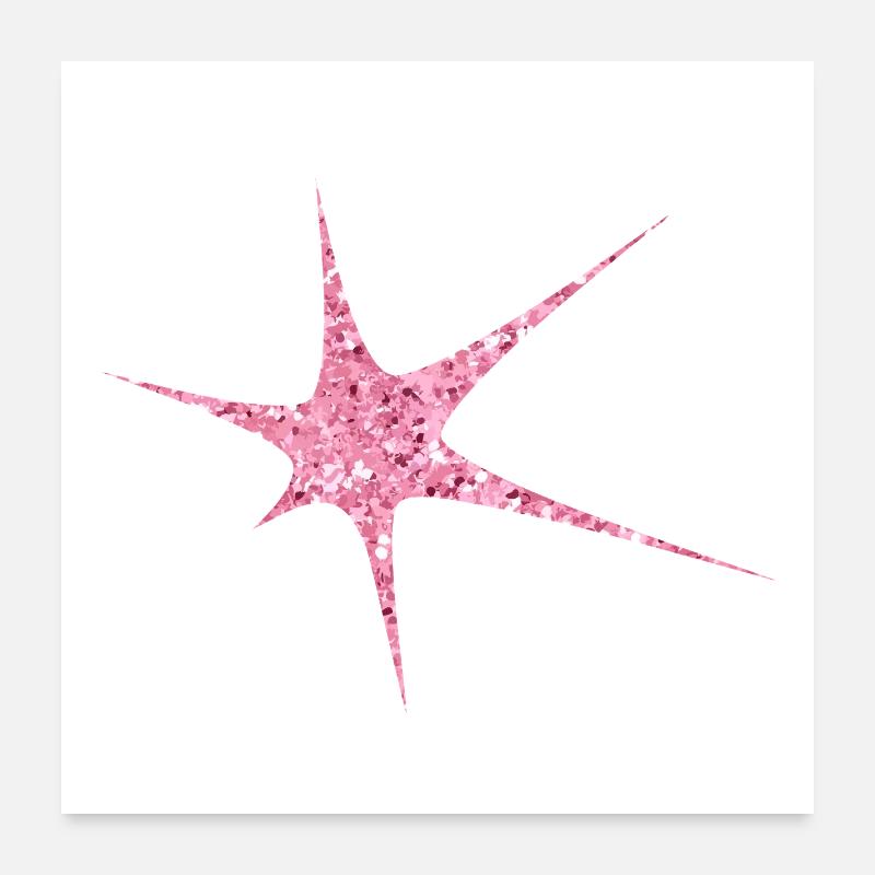 Pink Glitter Starburst Sparkle Poster 24" x 24" (60x60 cm)