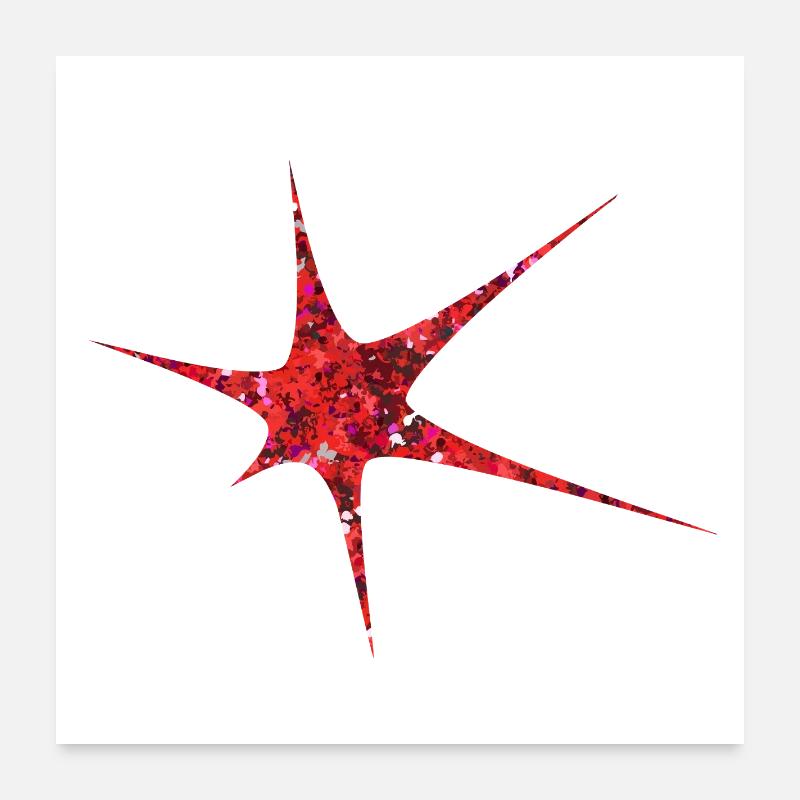 Paillettes rouges Starburst Sparkle Poster 60 x 60 cm