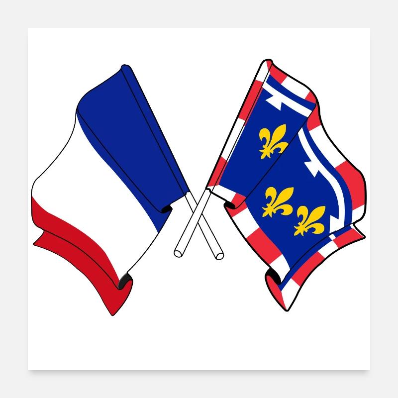 Centre-Val de Loire & Frankreich Poster 60x60 cm