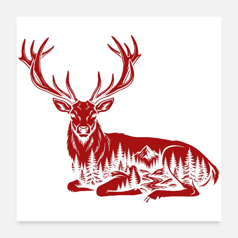 Hirsch Poster 60x60 cm