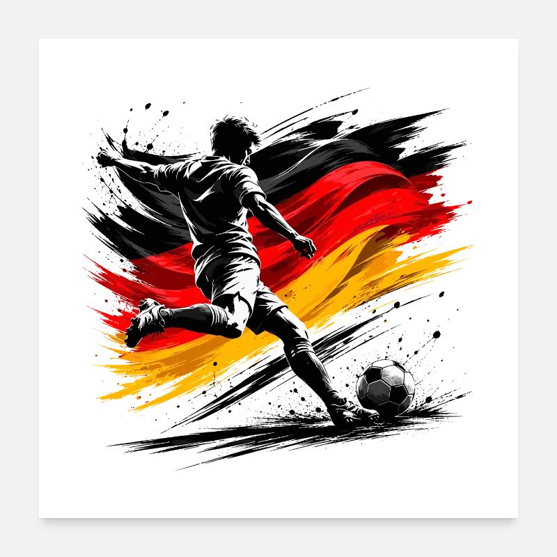 Kicker with German flag Poster 24" x 24" (60x60 cm)