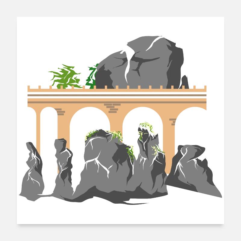 bastei saechsische schweiz berge geschenkidee Poster 60x60 cm