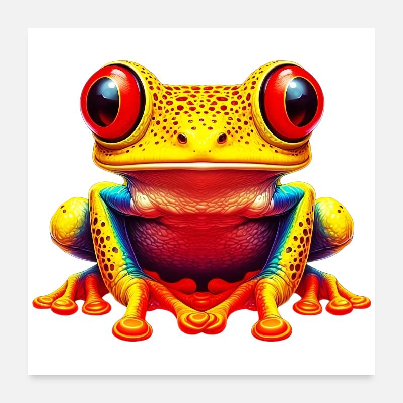 Frosch - Poster 60x60 cm - Weiß