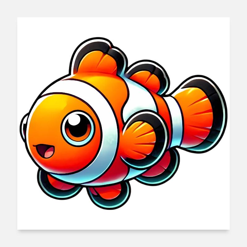 Poisson-clown Poster 60 x 60 cm