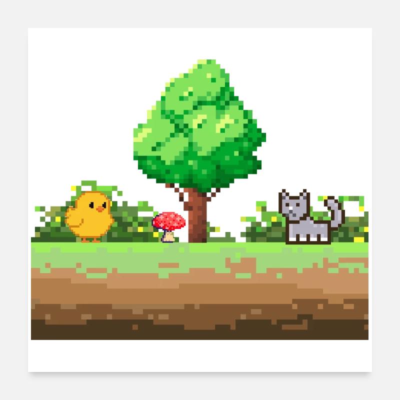 Aventure Pixel Garden Poster 60 x 60 cm