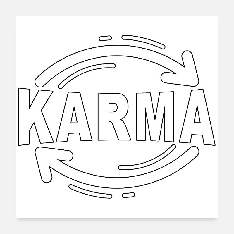 Karma - Minimalistisches Statement Design Poster 60x60 cm