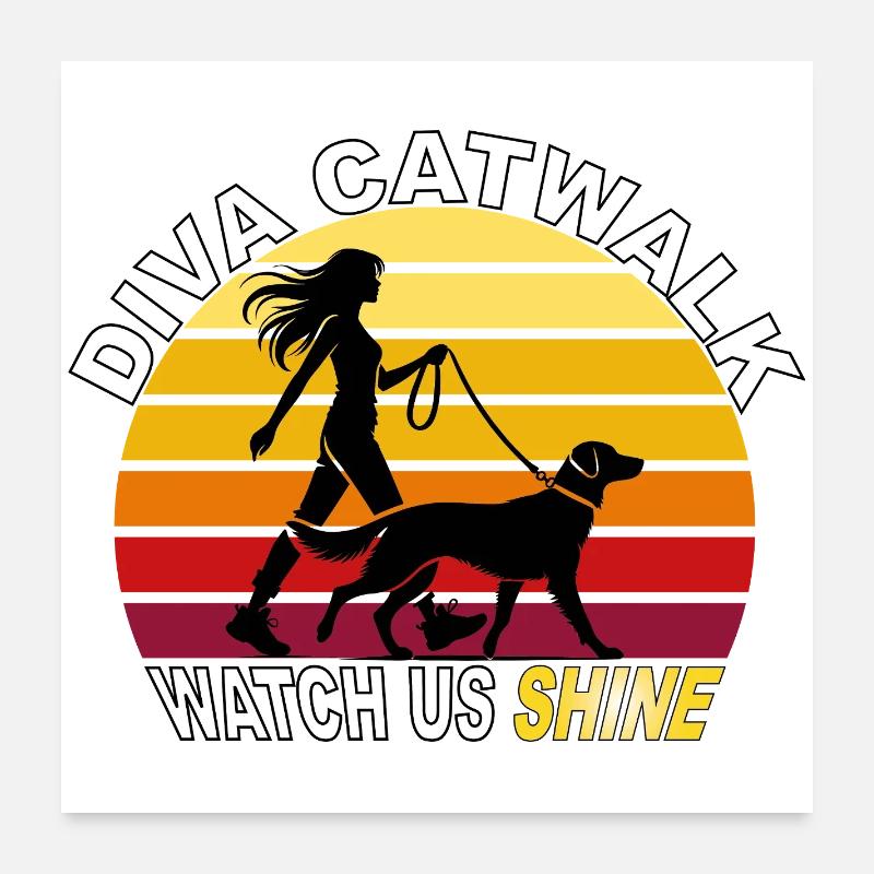 Diva Catwalk - Watch Us Shine Retro Poster 60x60 cm