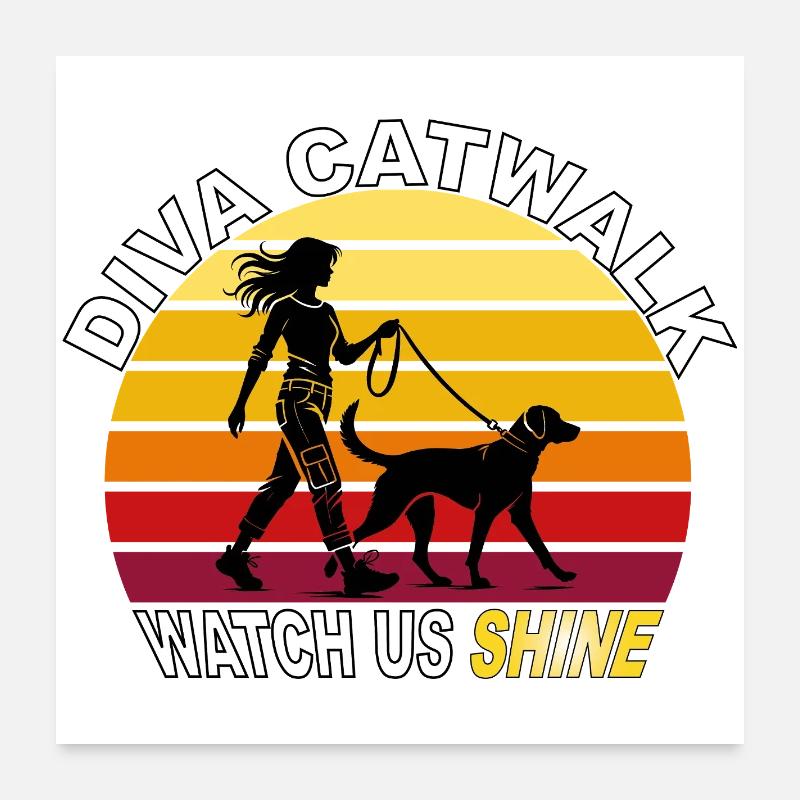 Diva Catwalk - Regardez-nous briller rétro Poster 60 x 60 cm
