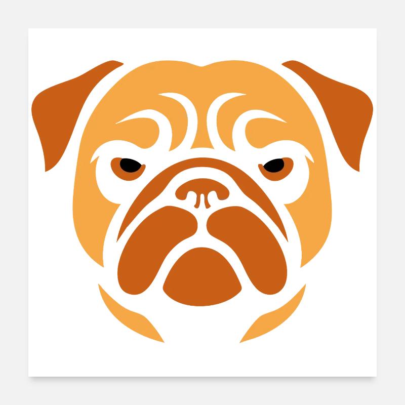Carlin, tête de chien Poster 60 x 60 cm