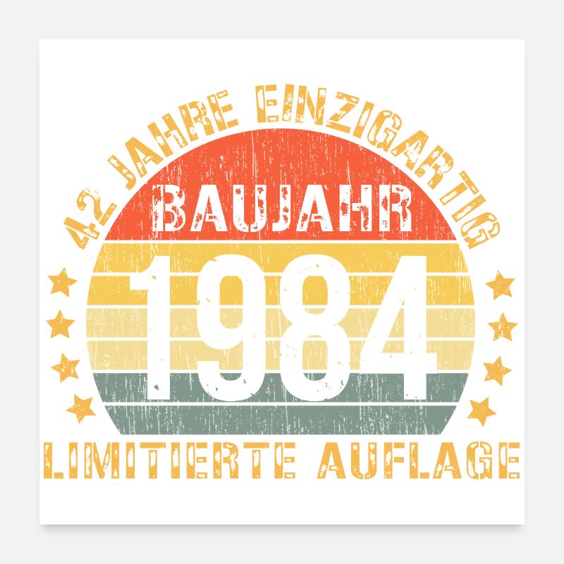 42e anniversaire de Retro édition limitée 1984 Poster 60 x 60 cm