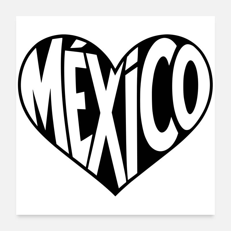 Mexico Heart Design Poster 60 x 60 cm