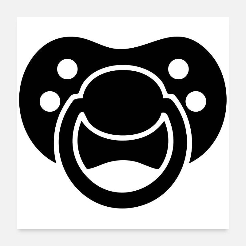 Pacifier Silhouette – Baby Design Poster 24" x 24" (60x60 cm)