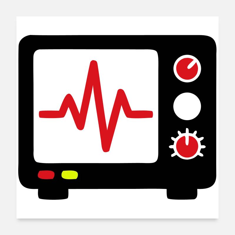 Médicament pour le suivi du rythme cardiaque ECG Poster 60 x 60 cm