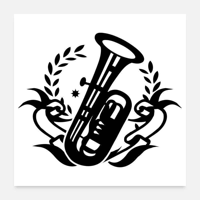 Tuba wind instrument for marching band Poster 24" x 24" (60x60 cm)
