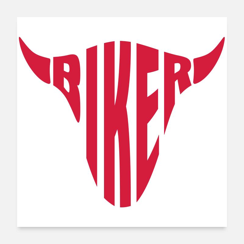 Biker Motorrad Skull Biker Motorcycle Gift Club Poster 60x60 cm