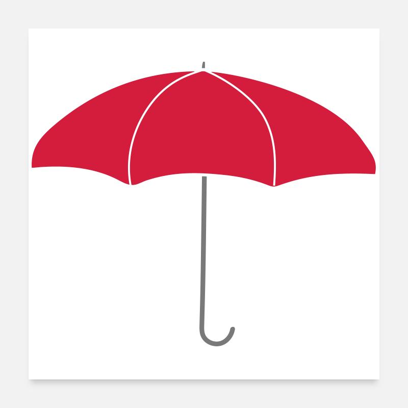 Logo Roter Regenschirm - Poster 60x60 cm - Weiß