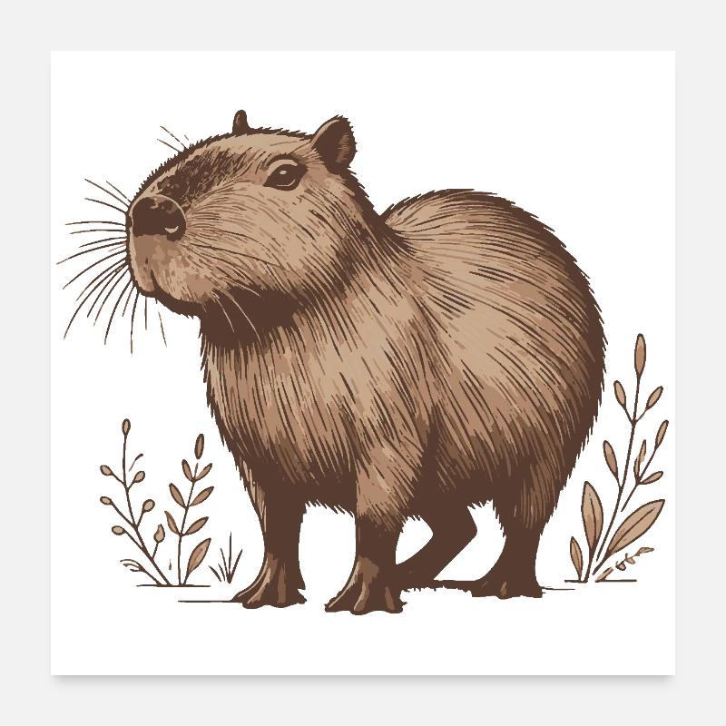 Capybara Poster 60 x 60 cm