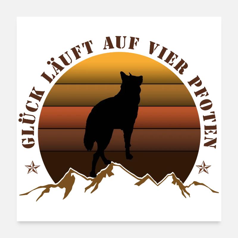 Evening wolf on mountain backdrop Poster 24" x 24" (60x60 cm)