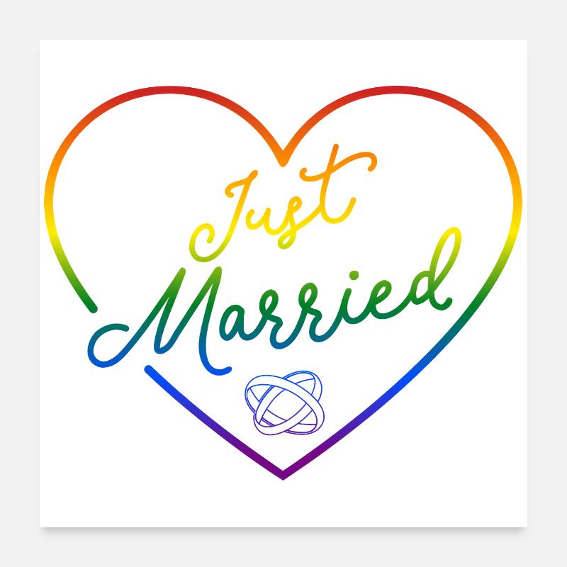 Farben der Pride-Flagge - Just Married III Poster 60x60 cm