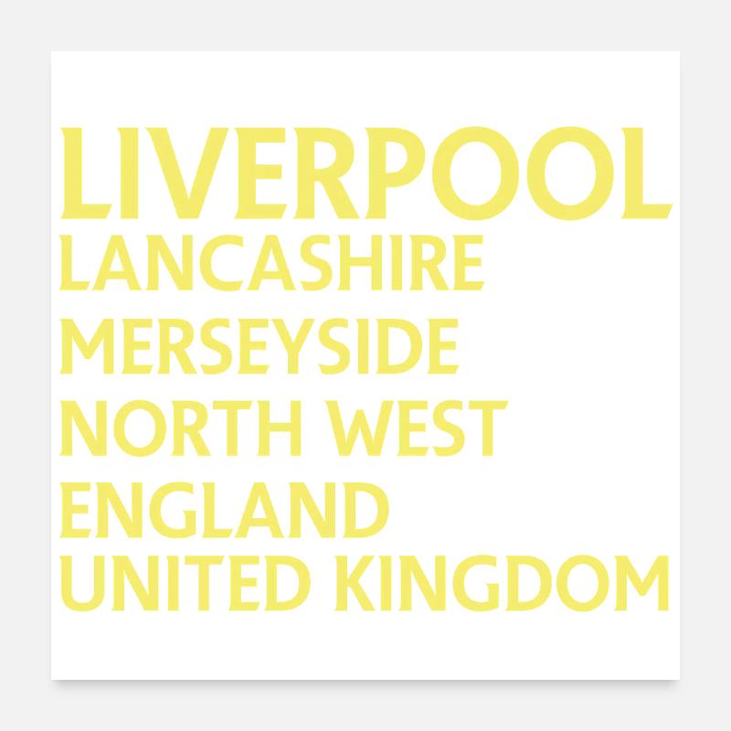 Liverpool – Angleterre Conception des paroles Poster 60 x 60 cm