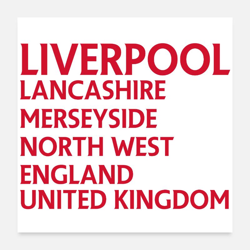 Liverpool – Angleterre Conception des paroles Poster 60 x 60 cm