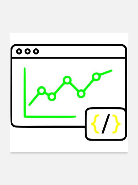 Web Analyse Chart Coding Browser Vektor - Poster 60x60 cm - Weiß - Vorne