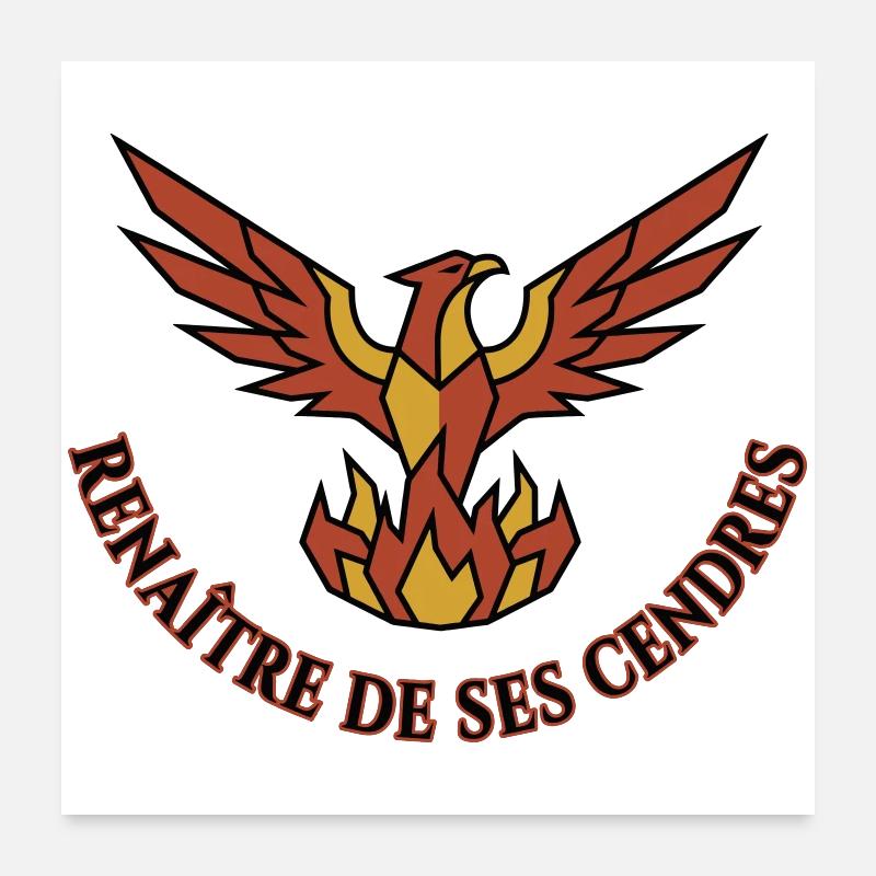 Phénix Renaître de ses Cendres Résilience Poster 60 x 60 cm